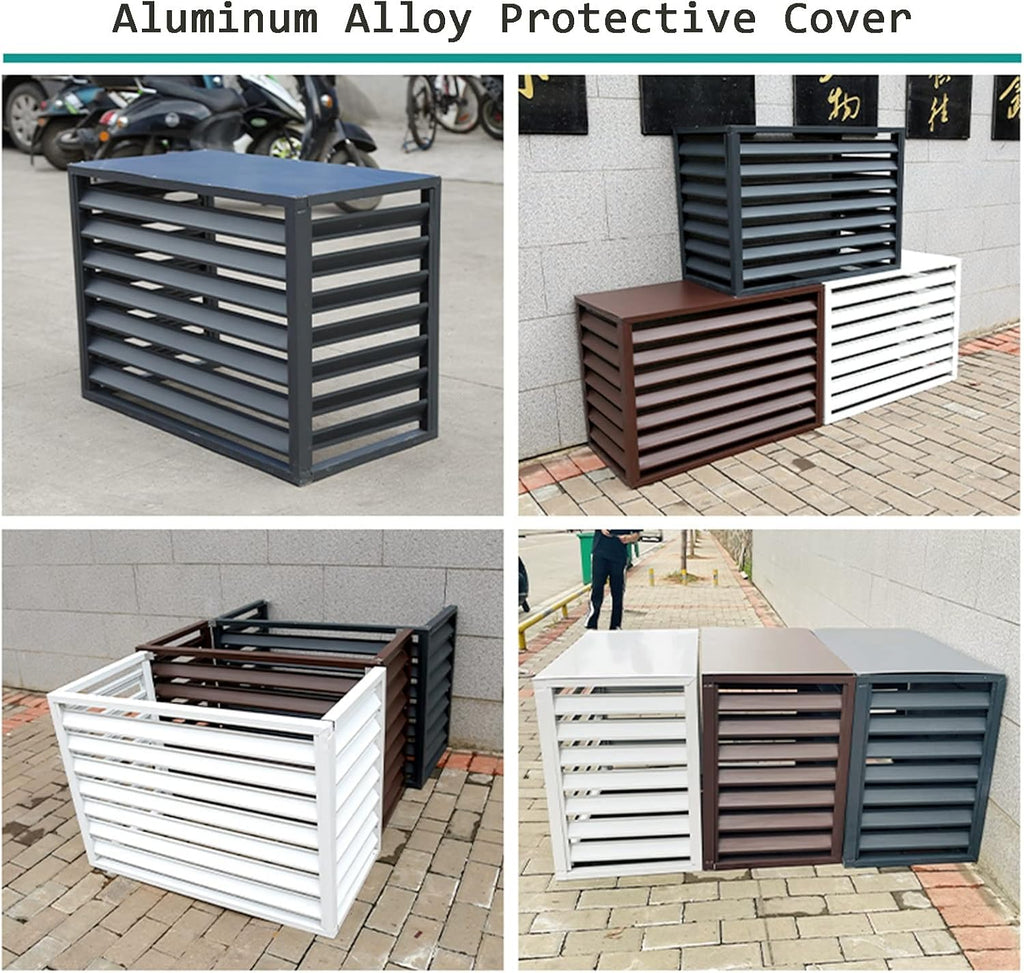 GENERIC Housse De Climatiseur Extérieur – Clôture D'intimité Décorative En Aluminium – Protection Contre Les Intempéries Pour Unités Centrales De Climatisation Et Poubelles – Boîtier Autonome