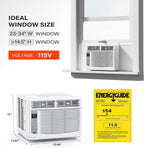  ROVSUN Climatiseur Pour Fenêtre, 6000 BTU, Télécommande Et Minuteur, Idéal Pour Les Pièces Jusqu'à 250 M², 110 V/60 Hz, Blanc