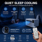  Climatiseur Portable, 1876 BTU Petit Climatiseur, 10kg Spot Cooler Compact Avec Tuyau D'Échappement, 280W Basse Puissance, Mode Double Silencieux, Minuterie, Pour Tente, Camping-Car, 1-5㎡