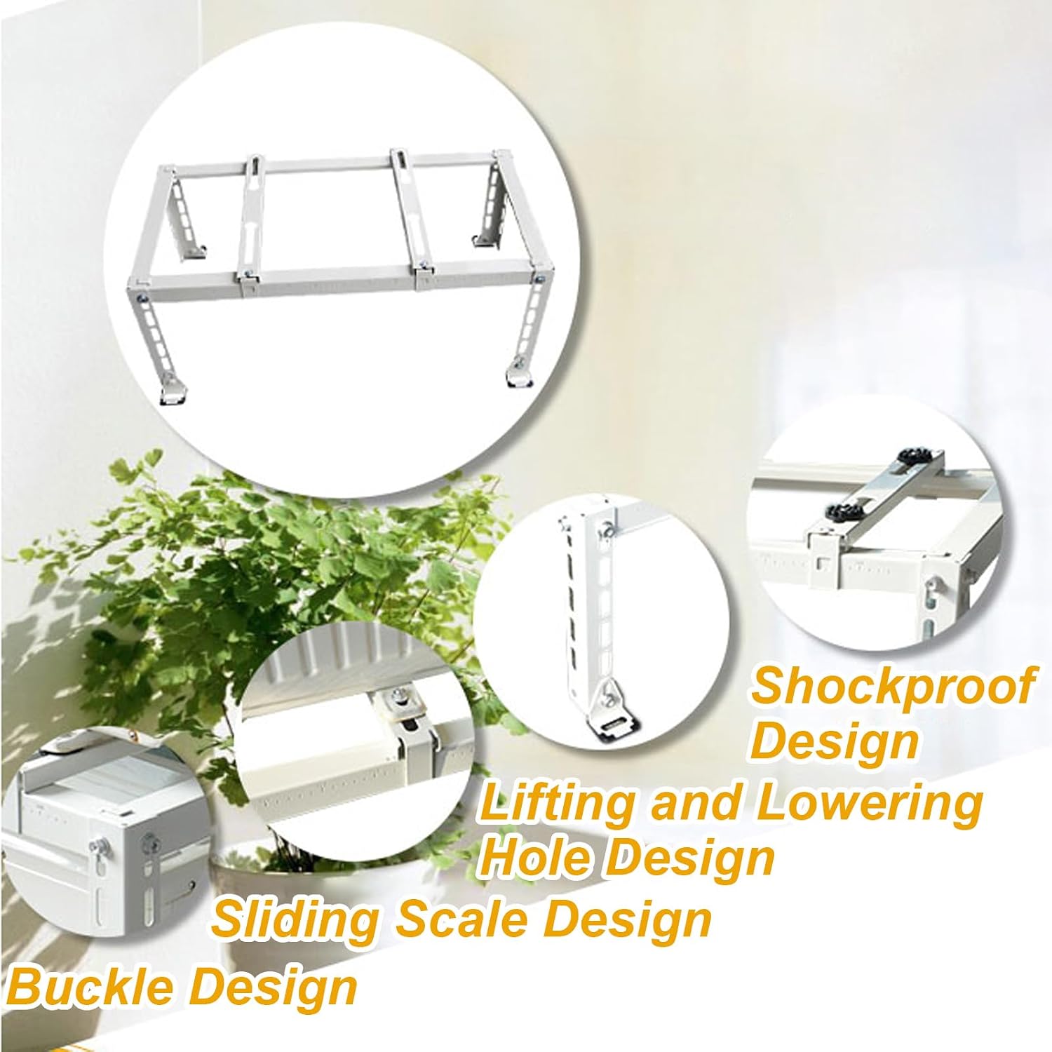  NALsa – Mini Support De Sol Robuste En Acier Galvanisé Pour Climatiseurs Sans Conduit Et CVC, Base Universelle De Pompe à Chaleur Résistante à La Rouille, Absorption Des Chocs.
