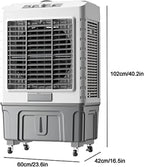  Ventilateur De Refroidisseur D'air Évaporatif Commercial, Humidificateur Industriel, Climatiseur 3 En 1, Grand Réservoir D'eau De 55 L, Refroidisseur Domestique, Moteur Puissant Pour Un Refroidiss