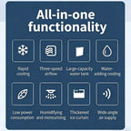 GENERIC Refroidisseur D'air évaporatif Portable Avec Télécommande, Réservoir 10L, Ventilateur Basse énergie à 3 Vitesses Pour Bureau De Chambre à Coucher, Humidificateur De Brive Mobile Silencieux Avec Minute