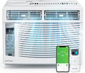  ROVSUN Climatiseur Pour Fenêtre, 6000 BTU, Télécommande Et Minuteur, Idéal Pour Les Pièces Jusqu'à 250 M², 110 V/60 Hz, Blanc