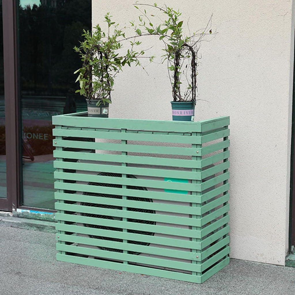 GENERIC Housse De Protection Pour Climatiseur D'extérieur En Bois Massif Avec Persiennes - 85 X 35 X 80 Cm - Résistante Aux Intempéries