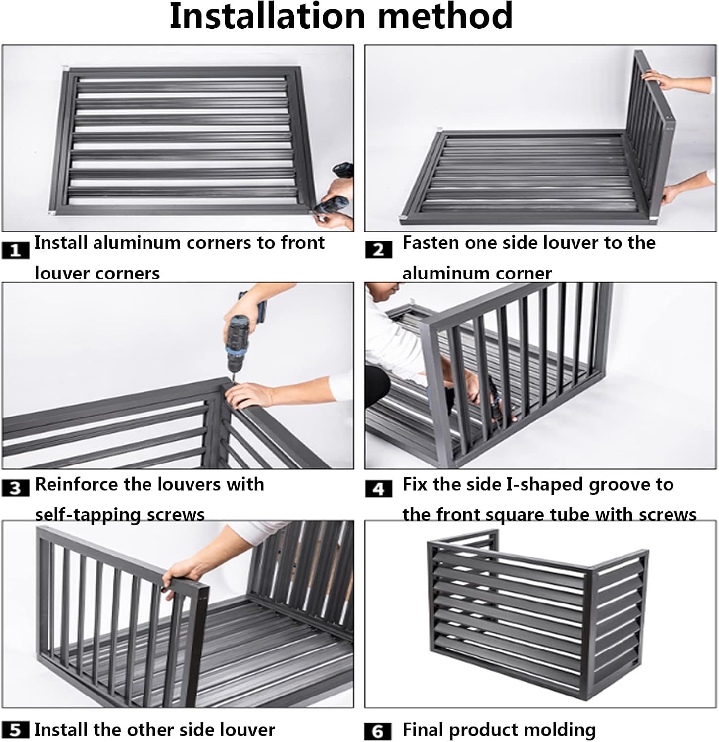 GENERIC Bâche Robuste En Aluminium Pour Climatiseur Et Clôture D'intimité Pour Unités Extérieures – Étagère à Persiennes Pour Balcon Et Jardin Blanc 100 X 70 X 50 Cm