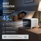  3000BTU Climatiseur Portable, 280W Basse Consommation, Refroidit, Ventile Et Déshumidifie, Écran Tactile Sans Fil, Ultra-Silencieux Pour Caravane, Camping Et Bureau De Cuisine