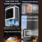 GENERIC Refroidisseur De Marais Climatiseur De Climatisation évaporatif Avec Grand Réservoir D'eau 4 Boîte à Glace à Distance 12H Minuterie 120°Oscillation Ventilateur De Refroidissement Portable Avec 3 Vites