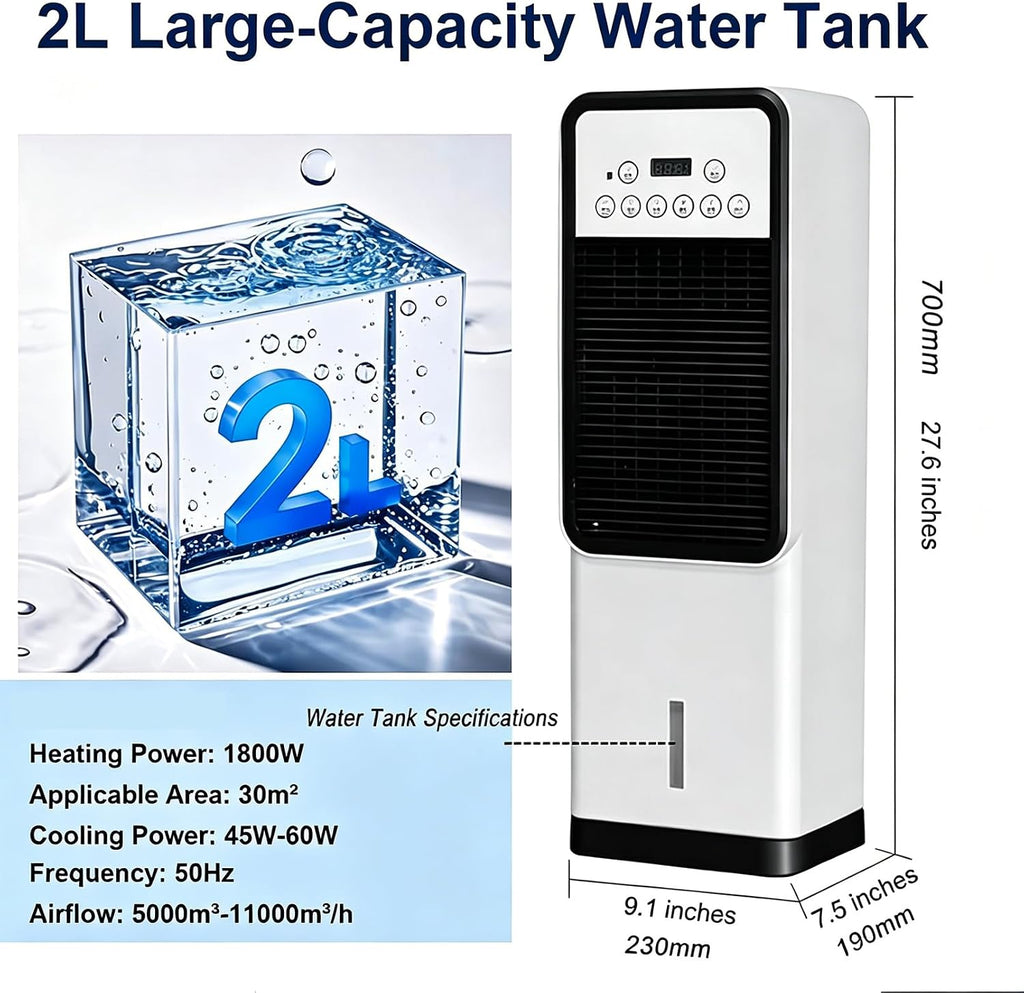 GENERIC Climatiseur Portable 12000 BTU Avec Chauffage, Unité AC 4-en-1 Refroidissement Et Chauffage, Déshumidificateur Et Ventilateur – Télécommande, Minuterie 8H, Pour Chambre, Bureau, Camping-Car, Garage