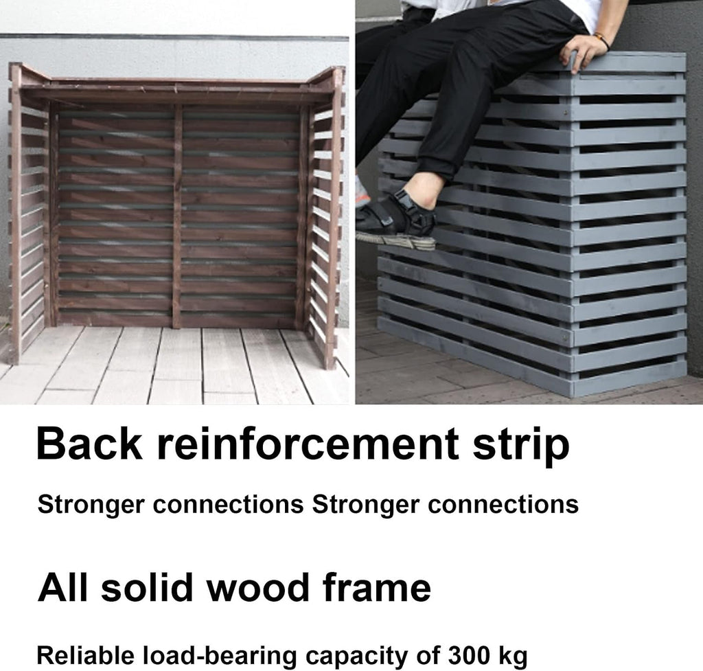 GENERIC Bonsai Design Housse En Bois Pour Climatiseur – Protection D'unité Extérieure | Cadre En Maille Polyvalent Pour Jardins, Terrasses Et Balcons | Housse élégante Pour Climatisation