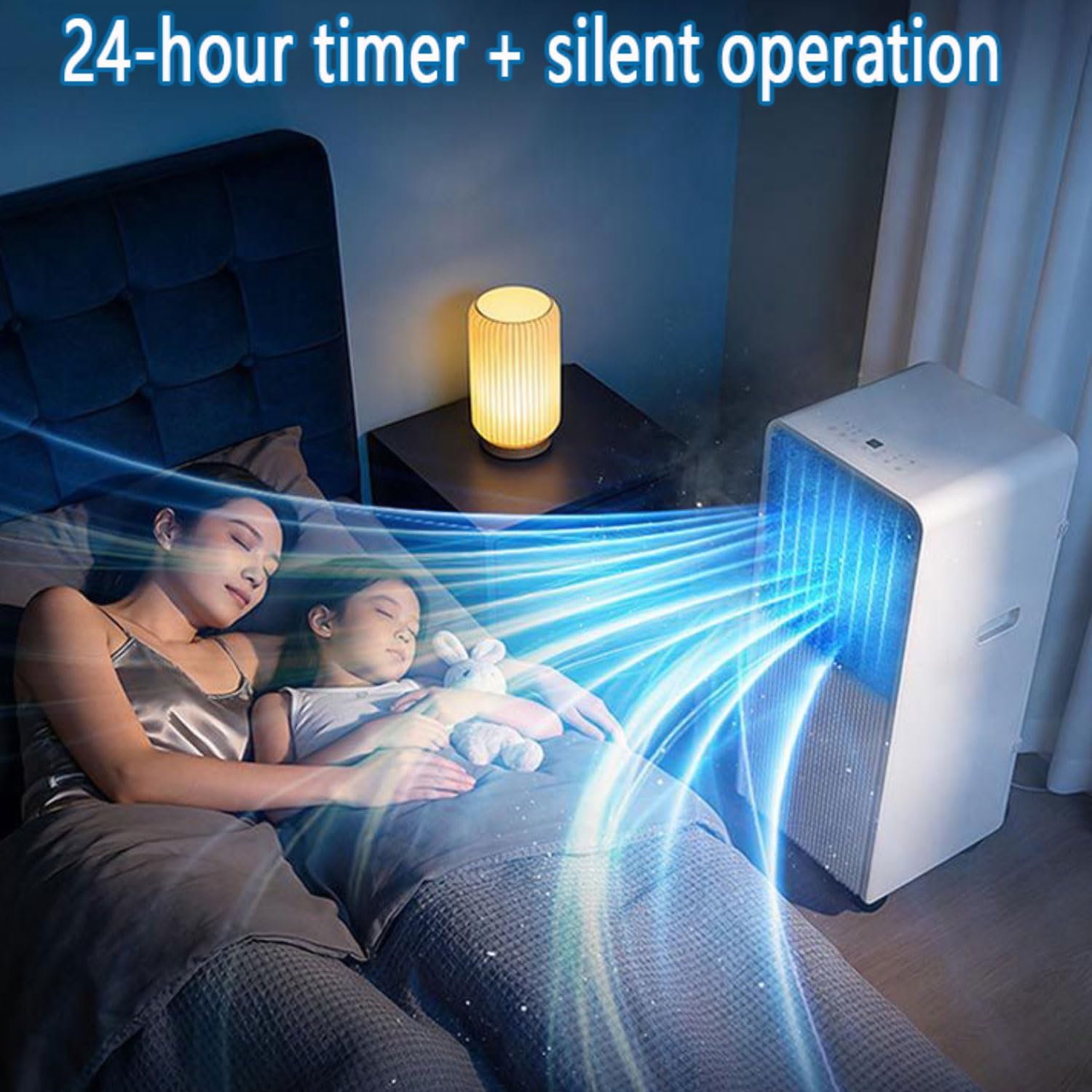  Climatiseur Portable Pour Les Chambres Jusqu'à 300 Pieds Carrés, Unité De Refroidissement Intelligente Silencieuse Avec Ventilateur, Déshumidificateur, Minuterie De Sommeil, Kit De Télécommande Et D'i