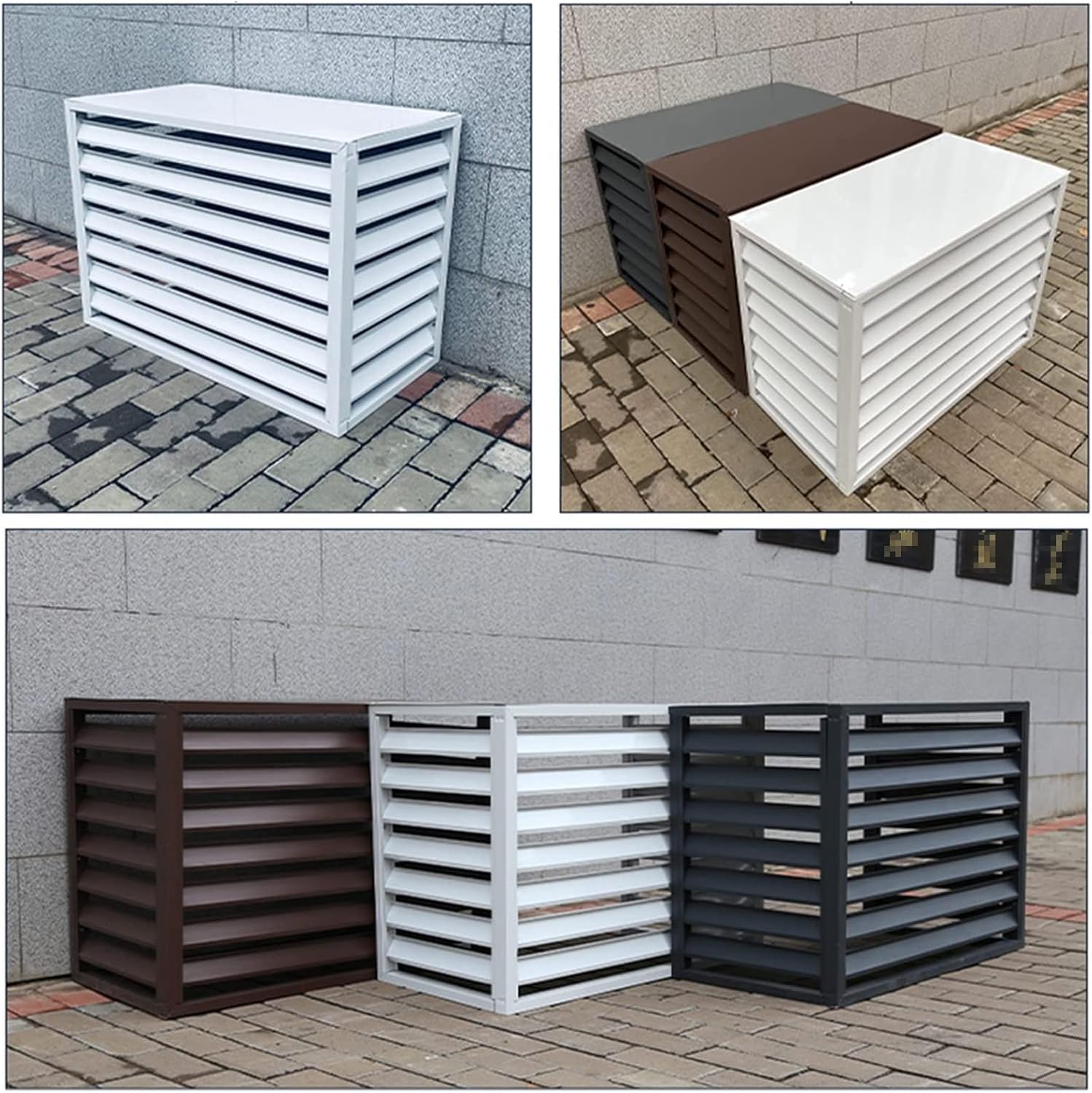 GENERIC Housse De Protection En Aluminium Pour Unité De Climatisation Extérieure - Protection Contre Les Intempéries - Pour Pompe à Chaleur - Équipement Extérieur - Grille De Protection Pour Climatiseur