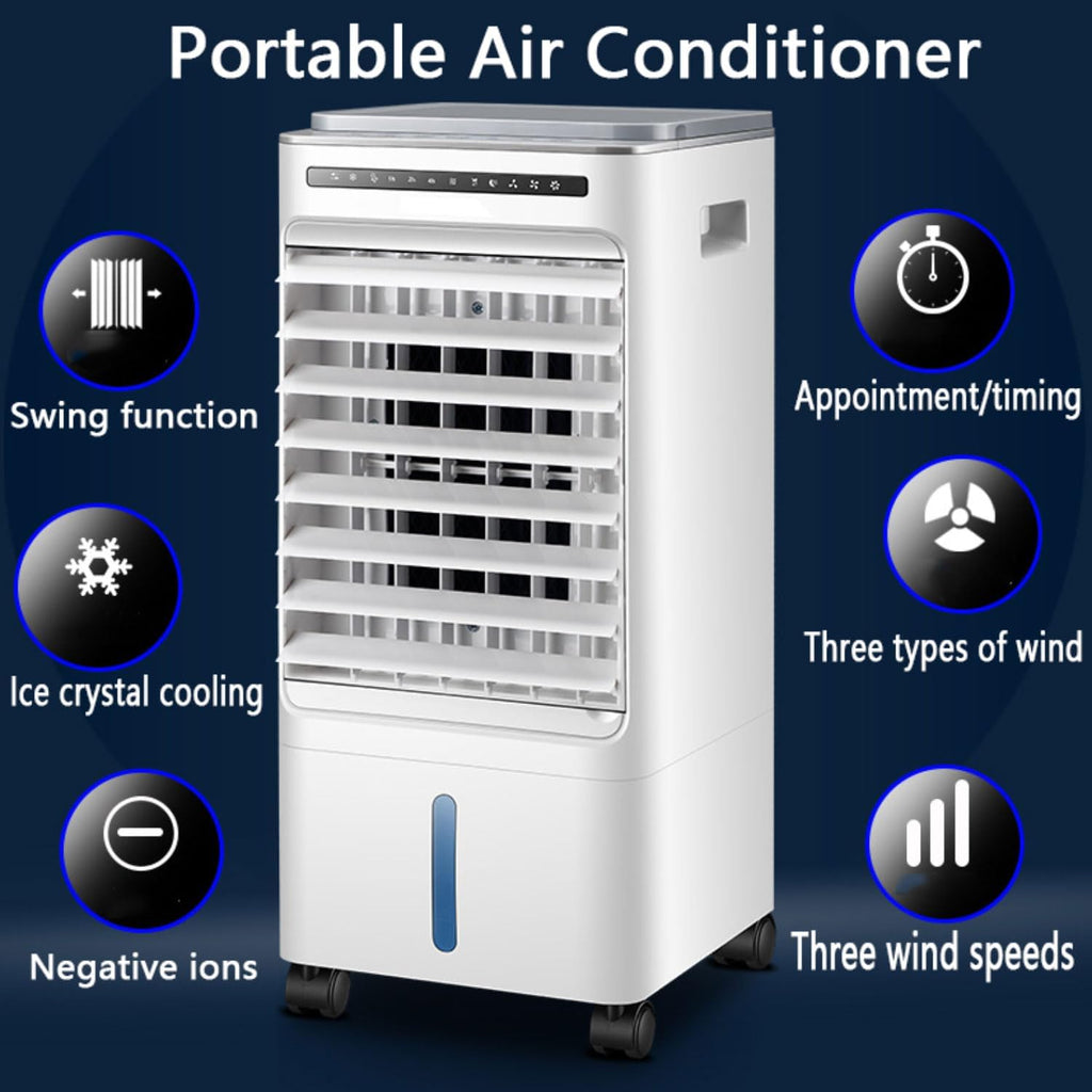 GENERIC Refroidisseur D'air Portable Avec Ventilateur à Air Alternatif à Distance à 3 Vitesses, Réservoir De 5L, Oscillation à 60 °, Refroidissement Silencieux Pour Le Bureau à Domicile, Camping