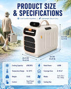  Climatiseur Mobile 4700 BTU, Climatiseur De Camping à Double Tuyau Avec 4 Modes, 3 Vitesses, Minuterie Et Télécommande Pour Tente, Van Et Caravane