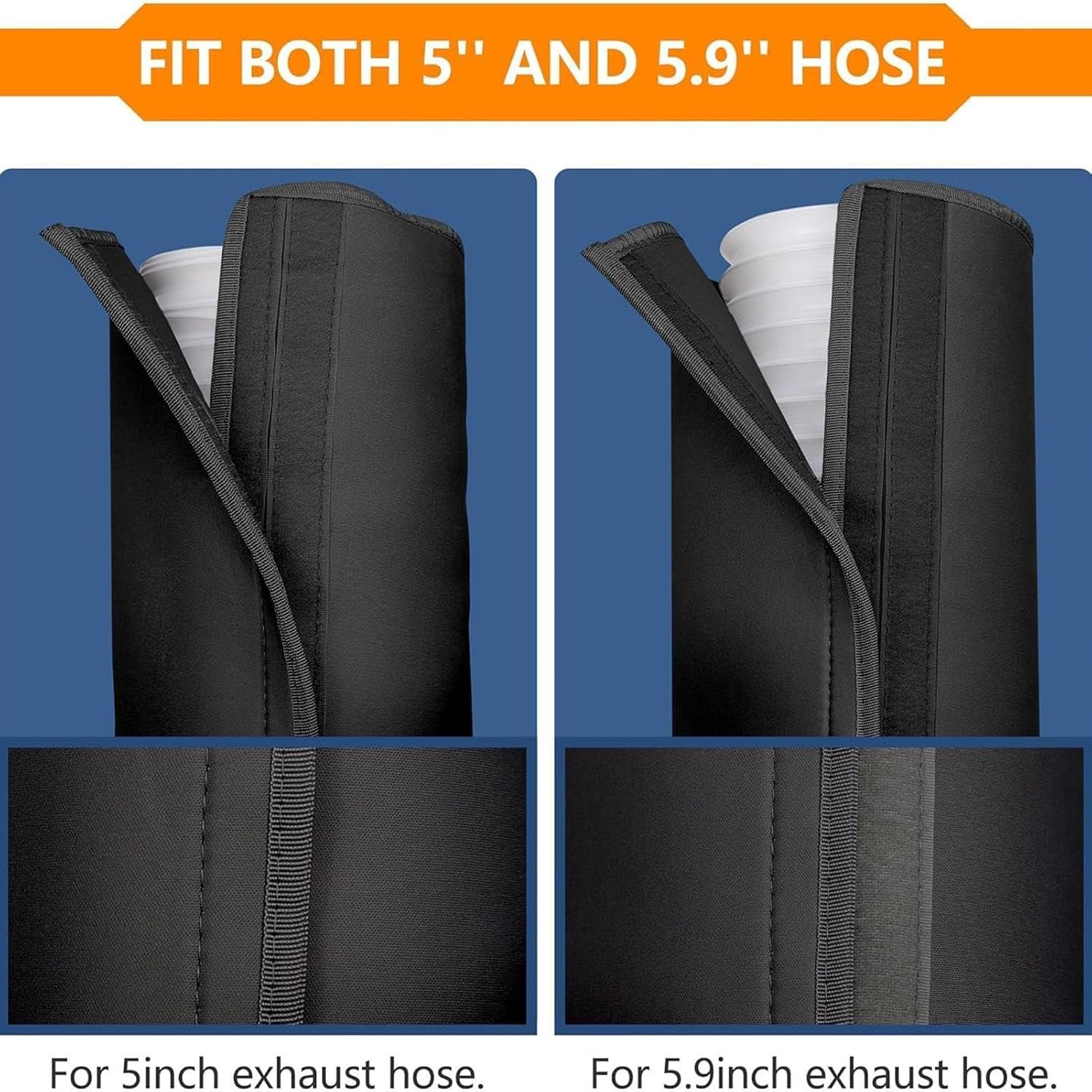  Portable AC Hose Insulation Sleeve - Exhaust Duct Insulated Wrap | Durable Thermal Protection | AC Vent Pipe Insulation For RV, Wall, Window, House And Casement Cooling