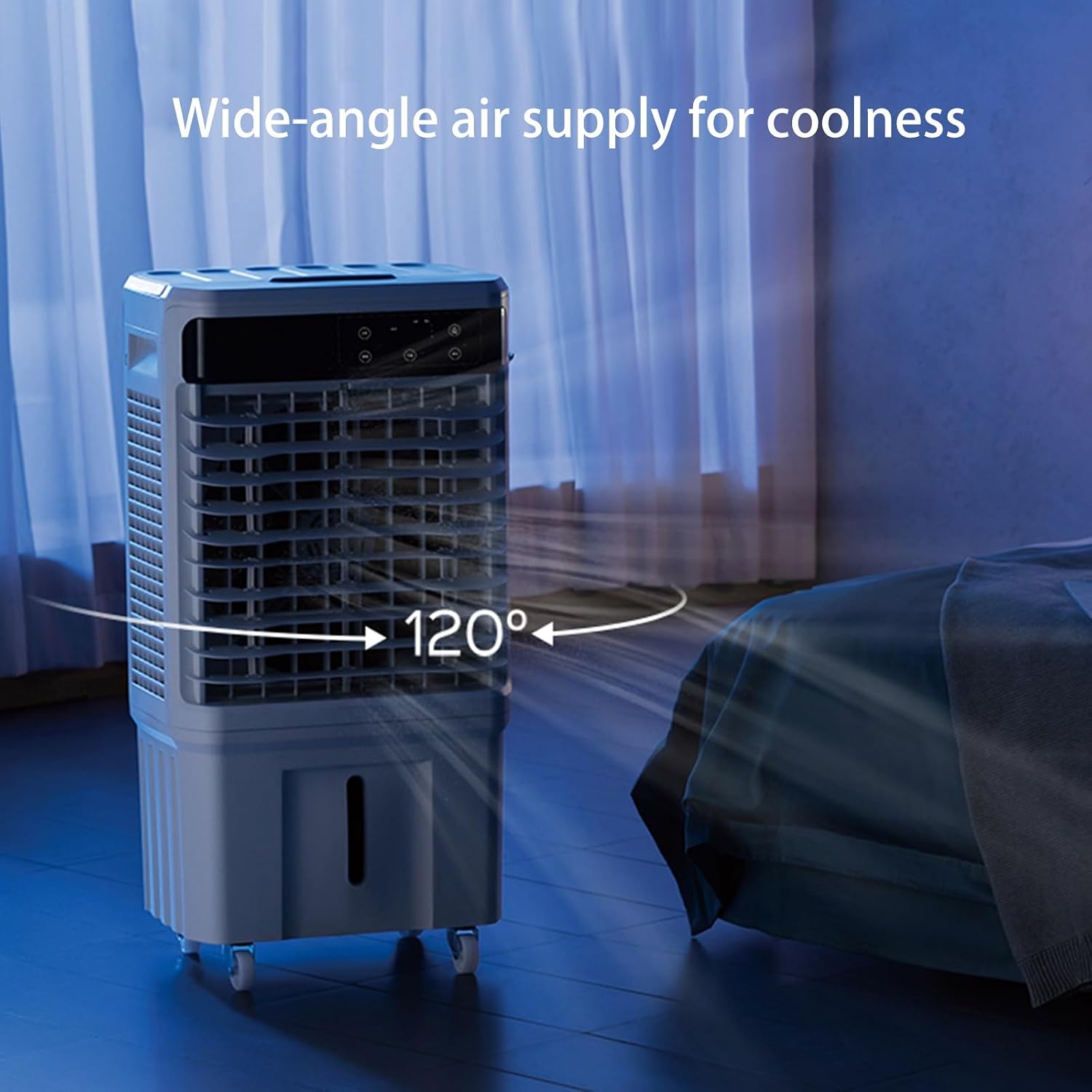  Climatiseur Sans Fenêtre, Refroidisseur D'air Par Évaporation Avec 3 Vitesses Et Grand Réservoir D'eau, Refroidisseur De Marais Portable Pour Chambre Et Bureau