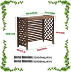  Housse En Bois Pour Climatiseur D'extérieur – Design élégant à Persiennes En Bois Massif Et Support De Fleurs 4 (taille M : 100 X 43 X 94 Cm)