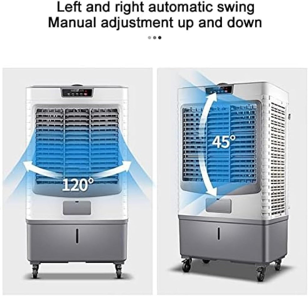  Ventilateur De Refroidisseur D'air Évaporatif Commercial, Humidificateur Industriel, Climatiseur 3 En 1, Grand Réservoir D'eau De 55 L, Refroidisseur Domestique, Moteur Puissant Pour Un Refroidiss