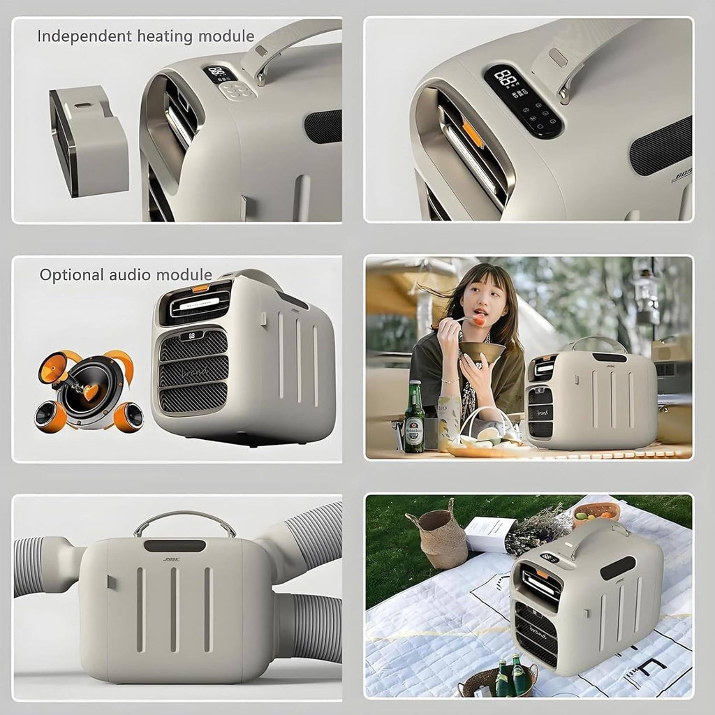  Climatiseur Portable Ultra-Silencieux Mode Déshumidificateur,Légère Sans Installation,800w Chauffage Indépendant Pour Fourgon Aménagé Caravane Et Intérieur Maison Refrigeration&Heating