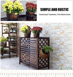  Housse De Climatiseur En Bois Massif, Stores, Housse De Climatiseur Extérieur, Dispositif De Condensation, Clôture De Confidentialité Extérieure, Poubelle, Coquille Flo