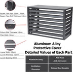 GENERIC Housse De Protection En Aluminium Pour Unité De Climatisation Extérieure - Protection Contre Les Intempéries - Pour Pompe à Chaleur - Équipement Extérieur - Grille De Protection Pour Climatiseur
