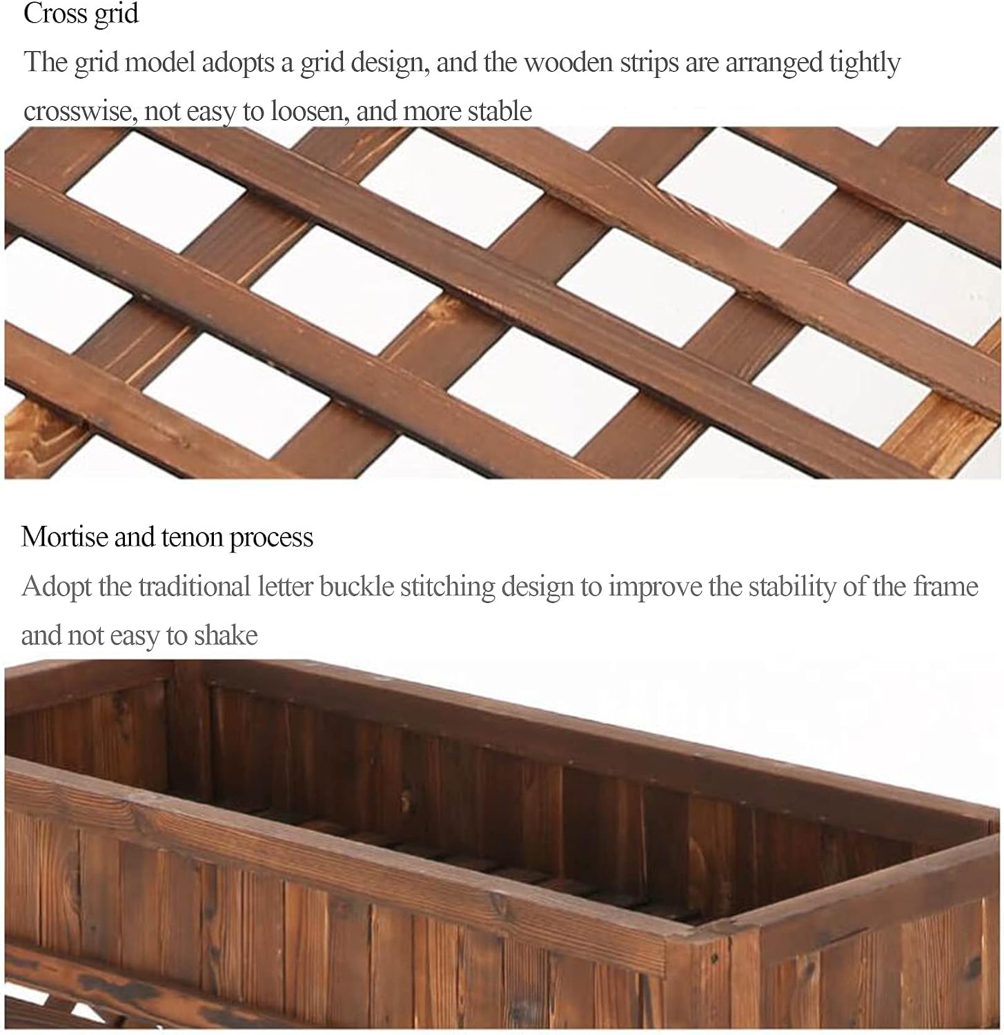 GENERIC Housse En Bois Pour Climatiseur Extérieur, Support à Persiennes En Bois Massif Et Support De Fleurs – Extérieur Du Climatiseur – Ion élégant Pour Unités De Climatisation – 111 Cm