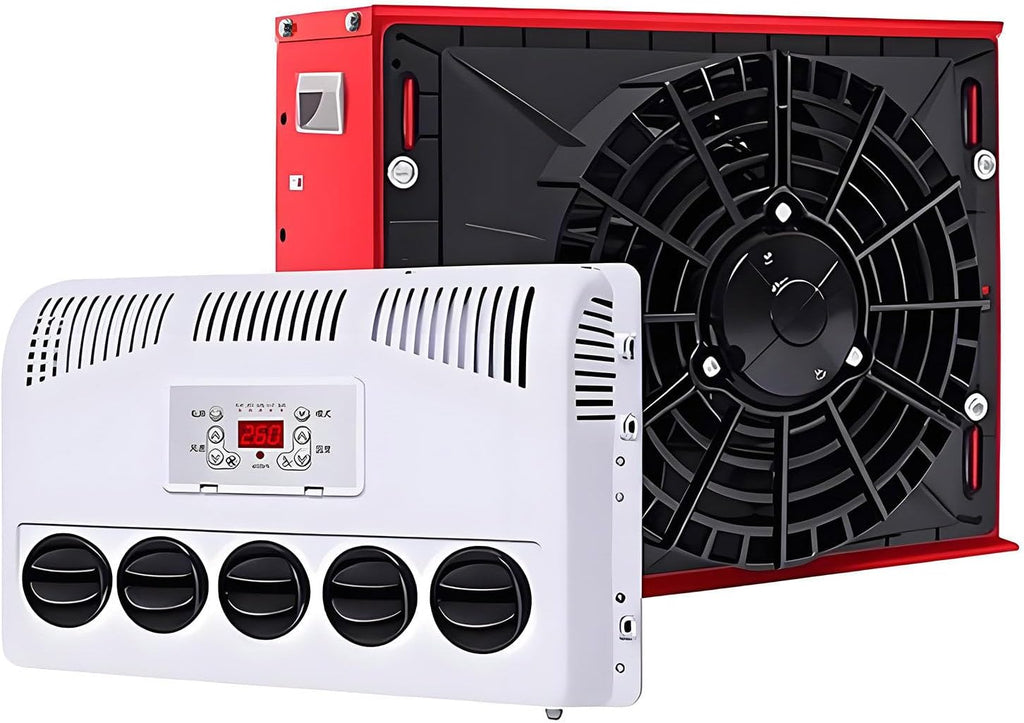 GENERIC Climatiseur Pour Cabine De Camion 11000 BTU, Climatiseur Mobile Split 12V/24V Pour Camions Semi-remorques, Bus, VR, Caravane