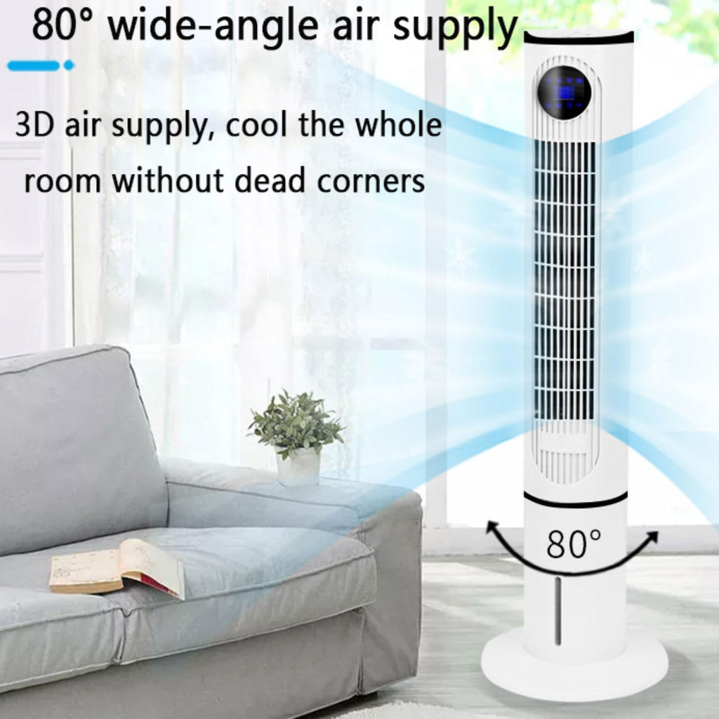GENERIC Tower Fan Bedroom Evaporative Cooler 3 Vitesses LED Remote 12h Timer 80 Oscillation Calme Portable Climatiseur Unité Faible Puissance Pour Le Bureau à Domicile Sleep Safe Bladeless Design