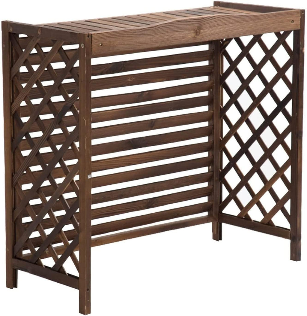 GENERIC Housse De Climatiseur Extérieur Et Boîtier De Pompe à Chaleur – Séparateur En Bois Massif, Support De Poubelle Avec Grilles – Support De Fleurs Polyvalent Et Support Pour La Protection Du Jardin