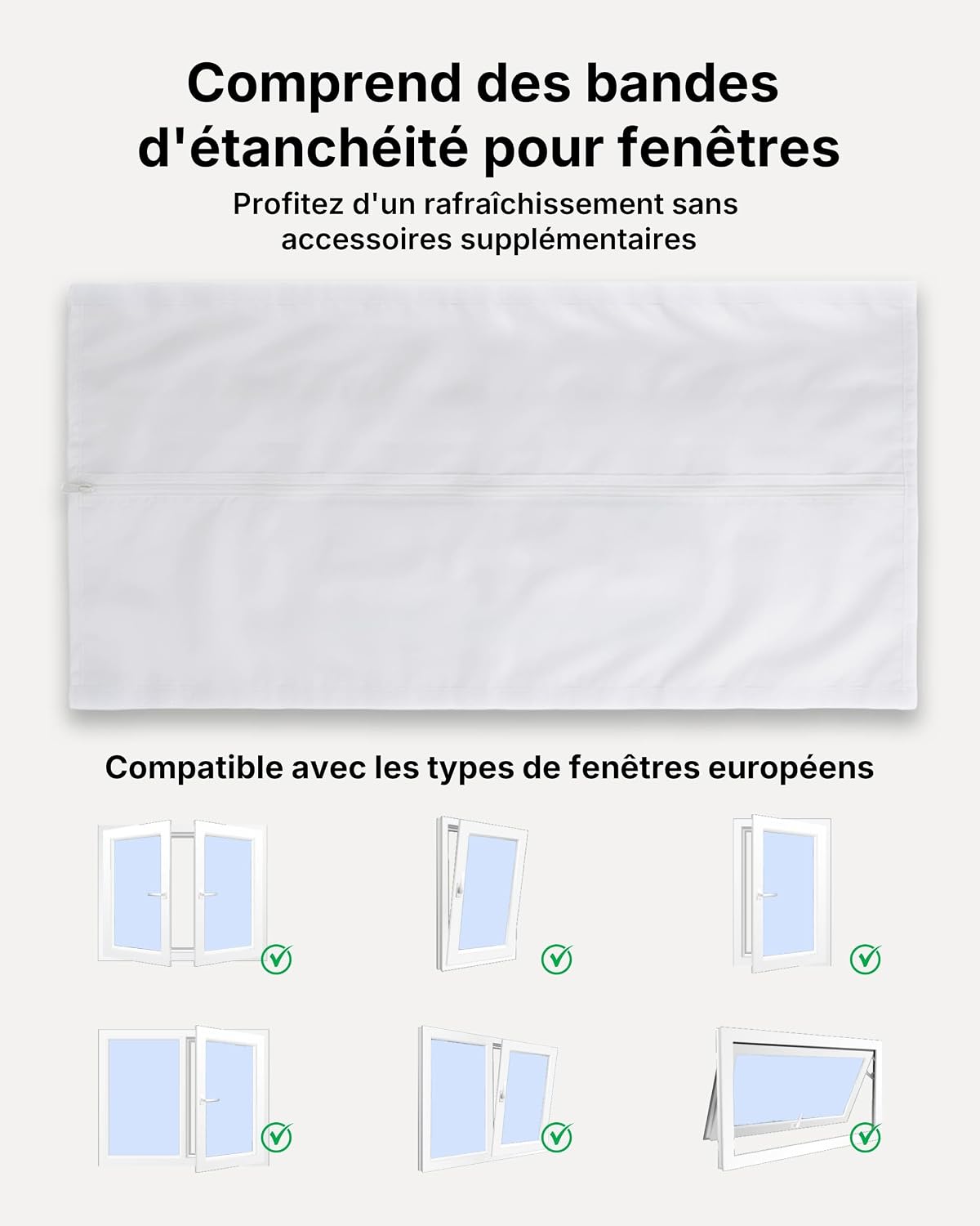  Climatiseur Mobile 7000 BTU, 3-en-1 Écoénergétique Climatiseur Portable, Kit Fenêtre Inclus, Contrôle Via Application/Télécommande, Silencieux <48 DB, Minuterie 24 H, Idéal Pour Pièces Jusqu’à 20 M²