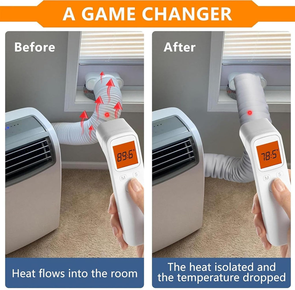  Isolation De Tuyau AC – Housse De Tuyau Portable Avec Sangles Réglables, Manchon D'isolation Thermique | Enveloppe économe En énergie Pour De Climatiseur De Fenêtre Dans La Maison, Garage,