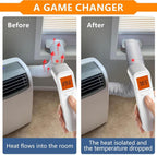  Isolation De Tuyau AC – Housse De Tuyau Portable Avec Sangles Réglables, Manchon D'isolation Thermique | Enveloppe économe En énergie Pour De Climatiseur De Fenêtre Dans La Maison, Garage,