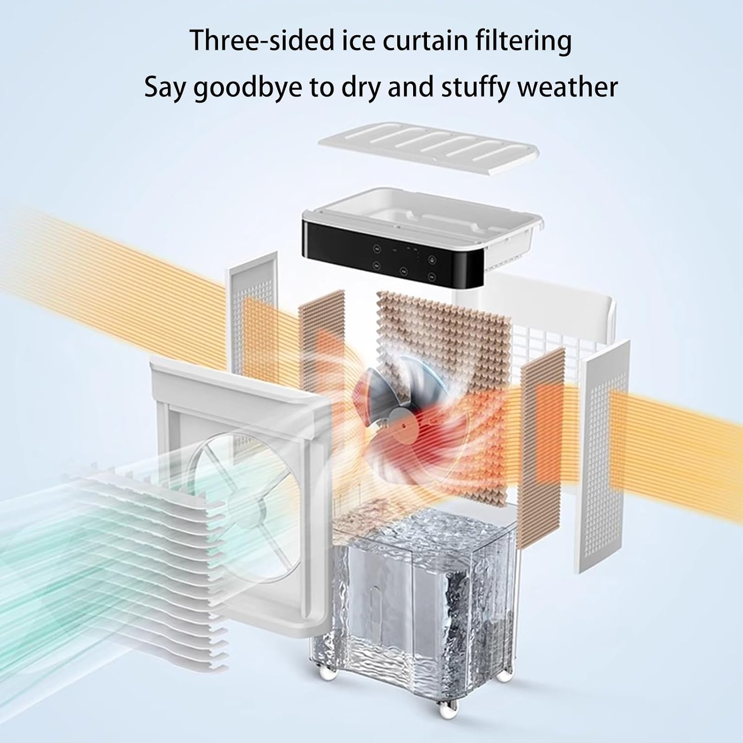  Climatiseur Sans Fenêtre, Refroidisseur D'air Par Évaporation Avec 3 Vitesses Et Grand Réservoir D'eau, Refroidisseur De Marais Portable Pour Chambre Et Bureau