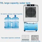 GENERIC Refroidisseur D'air Portable 70L Avec Rideaux De Glace, Refroidisseur D'évaporation 3-en-1 Et Humidiificateur Pour L'intérieur Extérieur, Unité De Refroidissement Pitoyable Et Tranquille Sur Les Roues