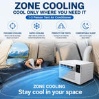  Climatiseur Portable, 1876 BTU Petit Climatiseur, 10kg Spot Cooler Compact Avec Tuyau D'Échappement, 280W Basse Puissance, Mode Double Silencieux, Minuterie, Pour Tente, Camping-Car, 1-5㎡