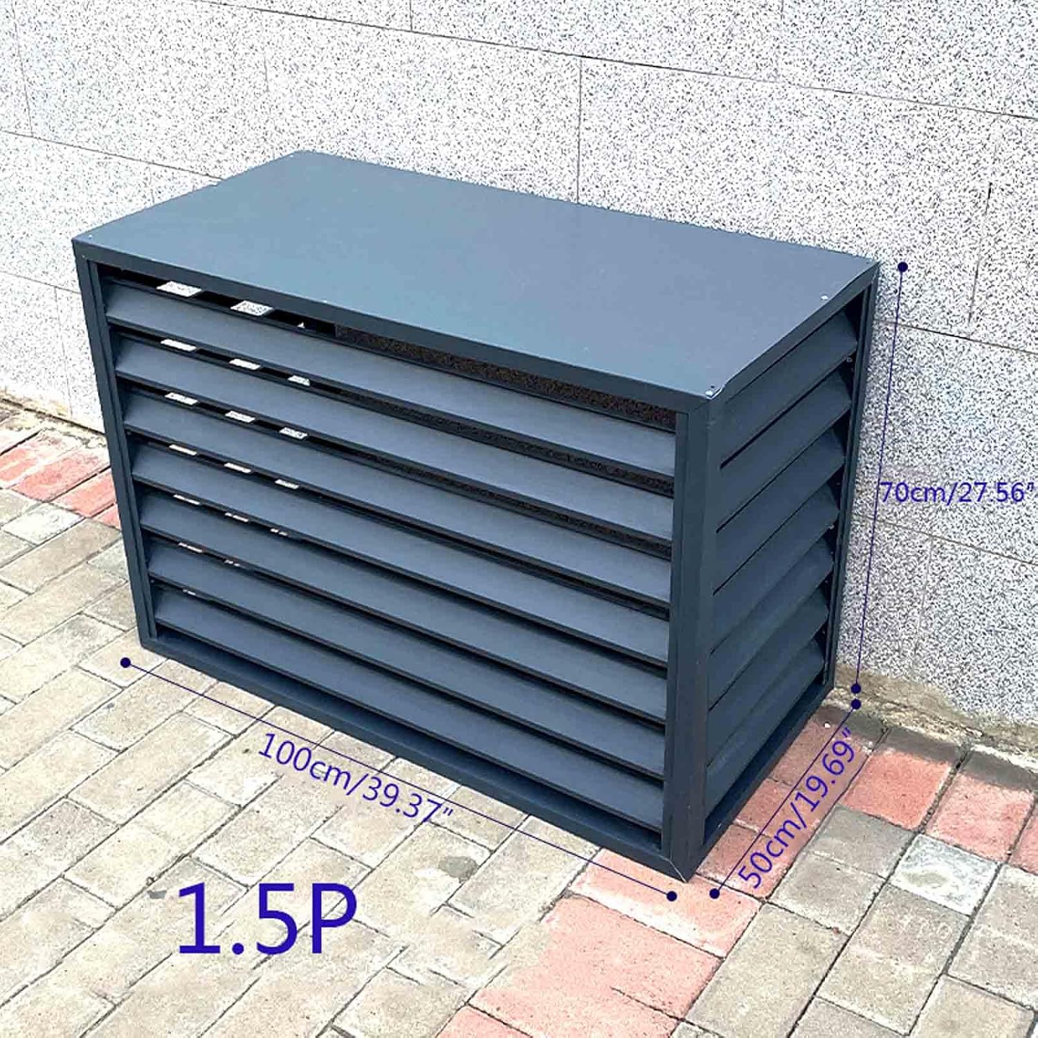 GENERIC Housse De Climatiseur D'extérieur Résistante Aux Intempéries – Barrière Décorative En Aluminium Pour La Protection De La Maison Des Unités De Climatisation – Bouclier Résistant Aux Intempéries