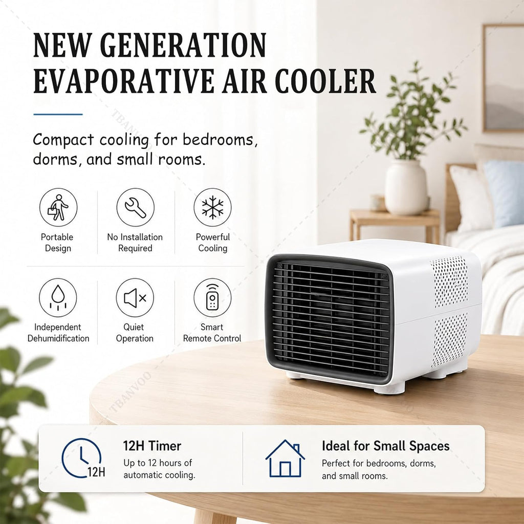  3000BTU Climatiseur Portable, 280W Basse Consommation, Refroidit, Ventile Et Déshumidifie, Écran Tactile Sans Fil, Ultra-Silencieux Pour Caravane, Camping Et Bureau De Cuisine