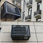 GENERIC Housse De Climatiseur En Aluminium De Qualité Supérieure Et écran De Clôture Pour Pompe à Chaleur, Design à 3 Panneaux Pour Unités Extérieures/intérieures, 110 X 80 X 60 Cm, Résistant Aux Intempéries