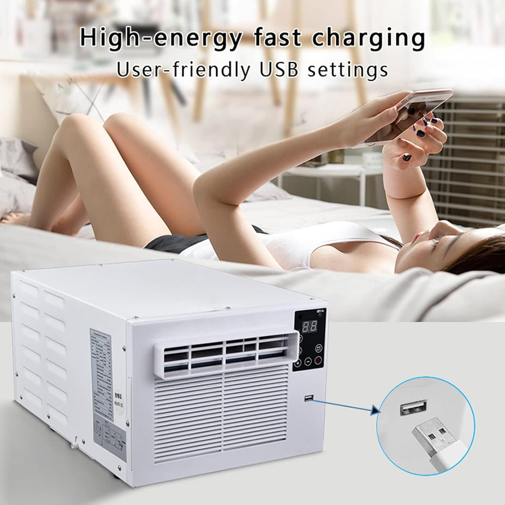  Climatiseur Portable 280W Avec Refroidissement Par Compresseur, Unité De Climatisation Ultra Silencieuse 38dB Mini Pour La Chambre à Coucher, Le Dortoir, Le Logement De Location, L'efficacité énergéti