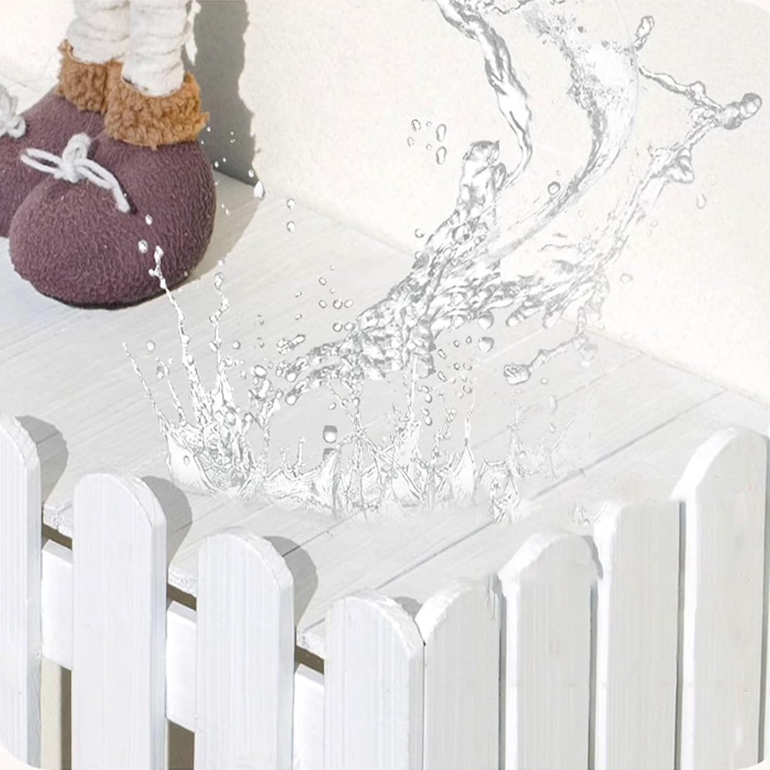 GENERIC Housse De Pompe à Chaleur Extérieure En Bois Pour Climatiseur - Protection Résistante Aux Intempéries - Écran Décoratif Avec Pot De Fleurs - Dimensions : 120 X 60 X 105 Cm - Couleur : Blanc