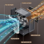 GENERIC Refroidisseur De Marais Climatiseur De Climatisation évaporatif Avec Grand Réservoir D'eau 4 Boîte à Glace à Distance 12H Minuterie 120°Oscillation Ventilateur De Refroidissement Portable Avec 3 Vites