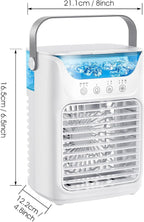  Ventilateur Portable De Climatiseurs, Refroidissement De Bureau 4 En 1 Avec Réservoir D'eau De 700ml,2/4/6H Timer, 3 Brouillard, 7 Nuit Lumière USB Refroidisseur De Charge Pour L'intérieur