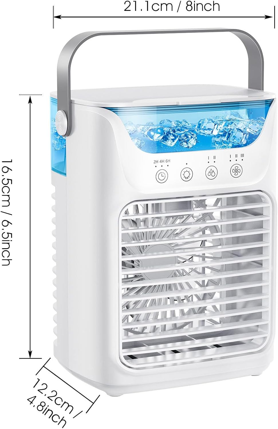  Ventilateur Portable De Climatiseurs, Refroidissement De Bureau 4 En 1 Avec Réservoir D'eau De 700ml,2/4/6H Timer, 3 Brouillard, 7 Nuit Lumière USB Refroidisseur De Charge Pour L'intérieur
