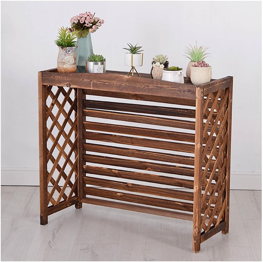 GENERIC Housse De Protection Décorative Imperméable Pour Climatiseur Extérieur, En Bois Massif, Anti-corrosion, Dimensions : 120 X 57 X 100 Cm (L X L X H), Housse Résistante Aux Intempéries