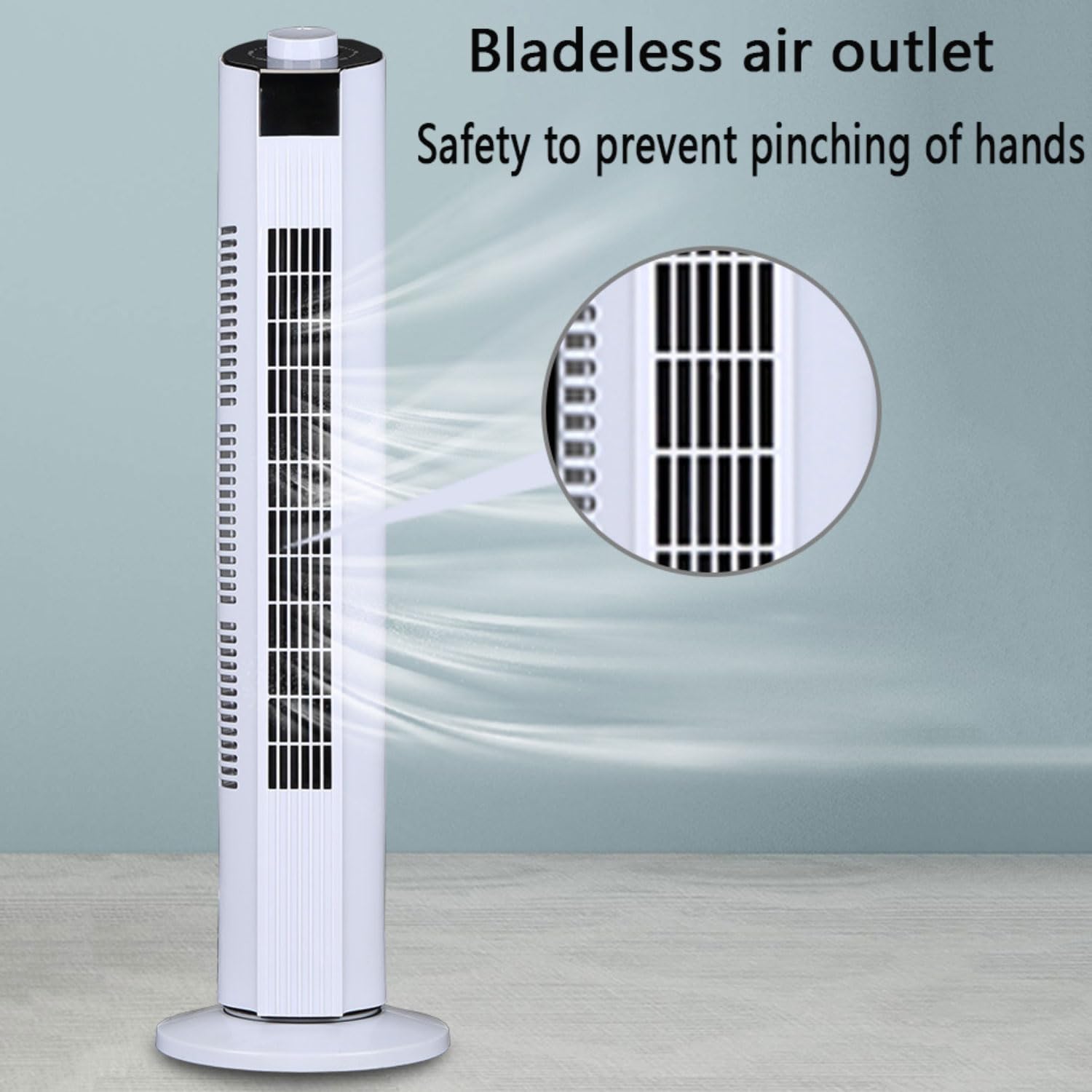  Ventilateur De Tour Silencieux Avec Télécommande, 3 Vitesses Et Minuterie 12H, Circulateur D'air Oscillant à 60 ° Pour Chambre à Coucher, Bureau.Conception Portable Mince Avec Poignée De Transport Fac