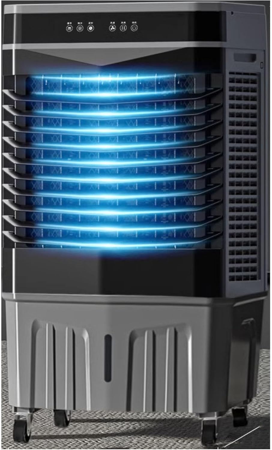 GENERIC Refroidisseur D'air évaporatif 3 En 1 Avec Packs De Glace, 120 Oscillation Automatique, 3 Vitesses Et Minuterie 12H.Ventilateur De Refroidisseur De Marais Portable Pour L'intérieur Patio Extérieur Gar