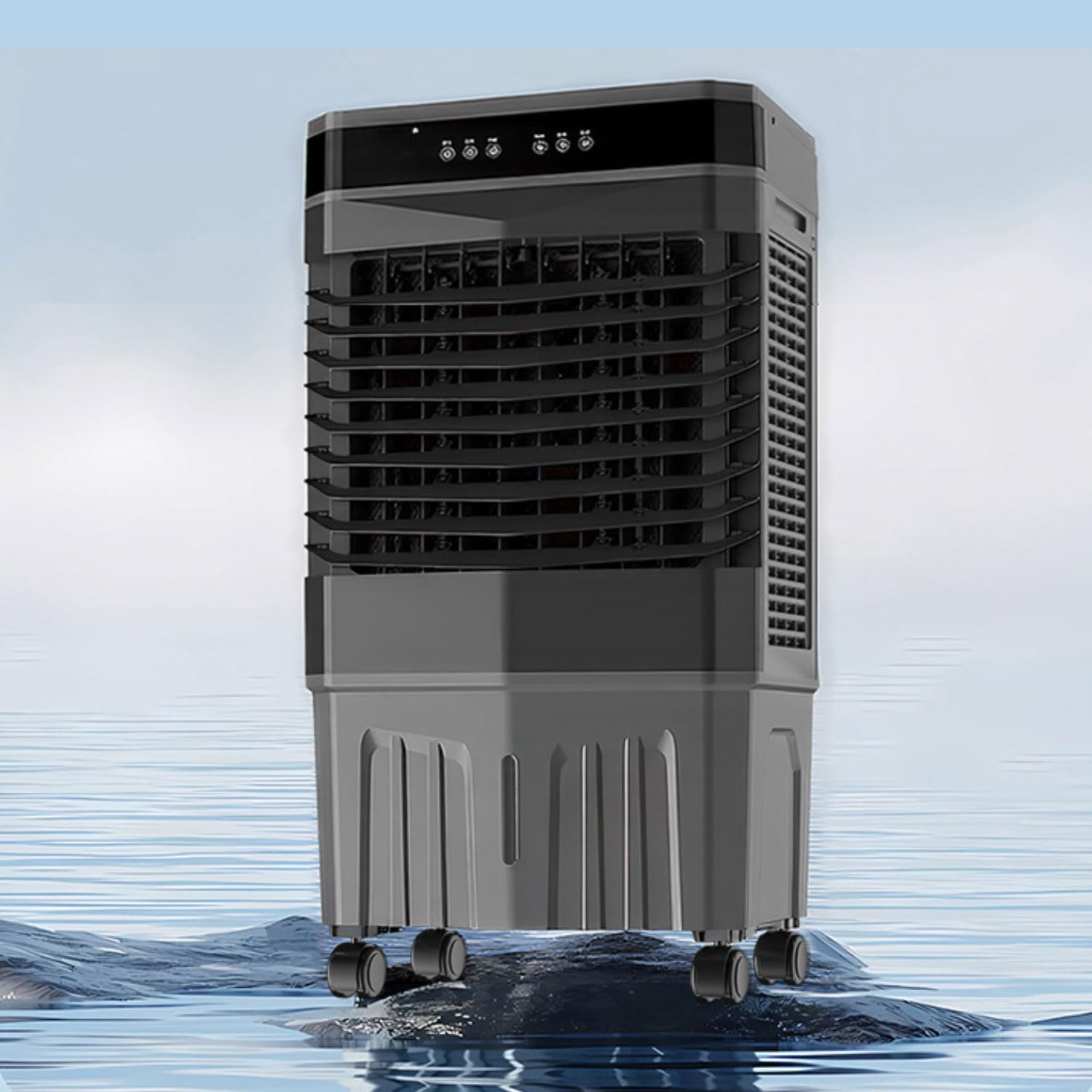 GENERIC Refroidisseur D'air Portable, Ventilateur D'évaporation 3000 CFM Avec Grand Réservoir, Télécommande, Minuterie 12H, Fonctionnement Silencieux, Faible Bruit Pour Le Refroidissement De Bureau à Domicile