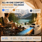  Climatiseur Portable 5200 BTU Pour Chambre Etudiant - Climatisation Mobile Réversible Chaud/Froid 4-en-1 - Audio Bluetooth Intégré Pour Studio, Tente, Camping-Car, Petit Espace