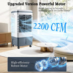  Climatiseur Mobile Portable 20l, 3 Vitesses, TéLéCommande, Minuterie 7.5h, RéServoir D'eau Amovible, Refroidisseurs éVaporation Pour Maison, Bureau, Pour Un Espace De 5 à 30 M²