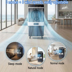  Climatiseur Mobile Silencieux Rafraîchisseur D’Air Réservoir 80L 60W Économie D’Énergie 35dB Silencieux Oscillation 120°3 Vitesses Humidificateur Ventilateur Refroidisseur D'air Maison Burea