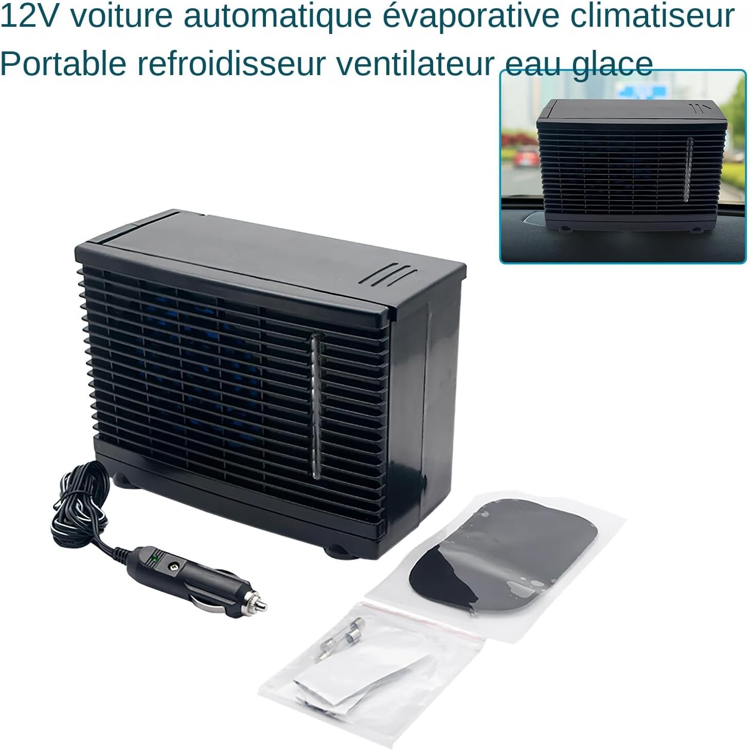  Ventilateur Climatiseur Portable Pour Voiture | Souffleur D'Air Portable Pour Voiture | Rafraîchisseur D'Air Évaporatif 12V Pour Camion Camping-Car Voyage Sous-Sol Chambre Garage